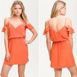 Joie ‘Sari’ cold shoulder orange dress sz S